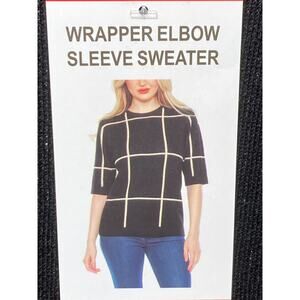 Wrapper Women's Elbow Sleeve Sweater, Black, Size M